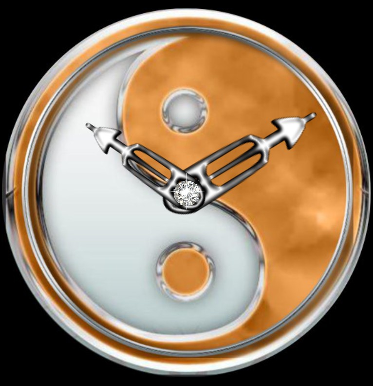 Clock  Yin Yang  