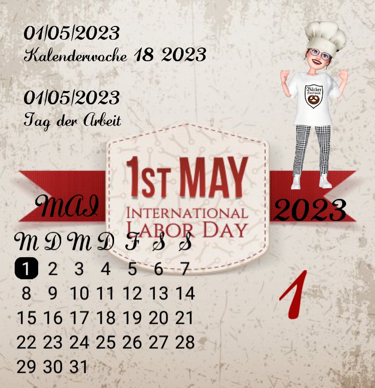 Kalender  Tag der Arbeit 