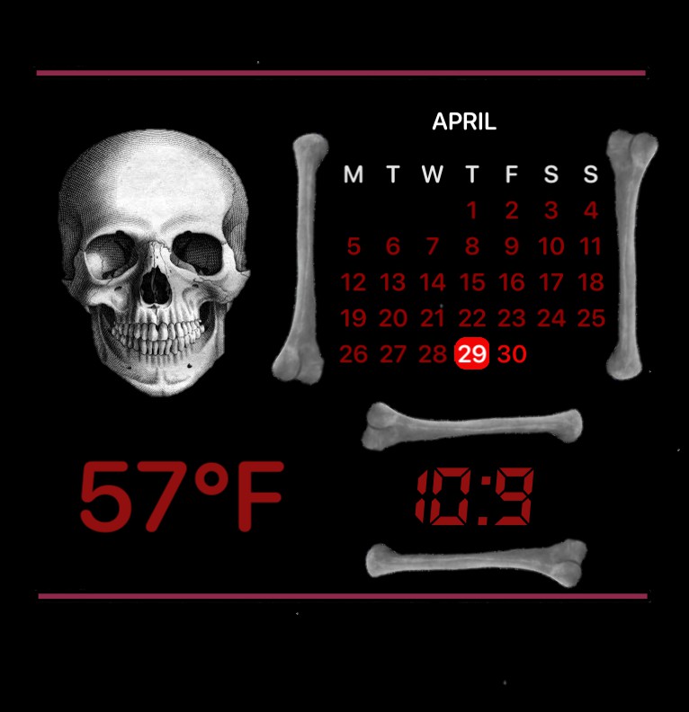 Skull Time, Temp, and Calendar