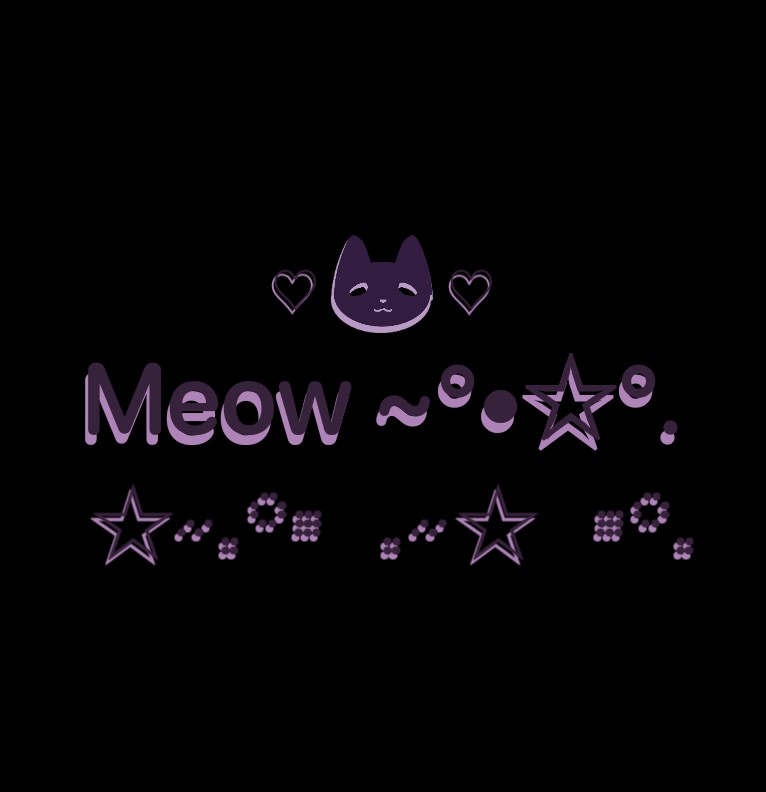 Meow Purple Letters