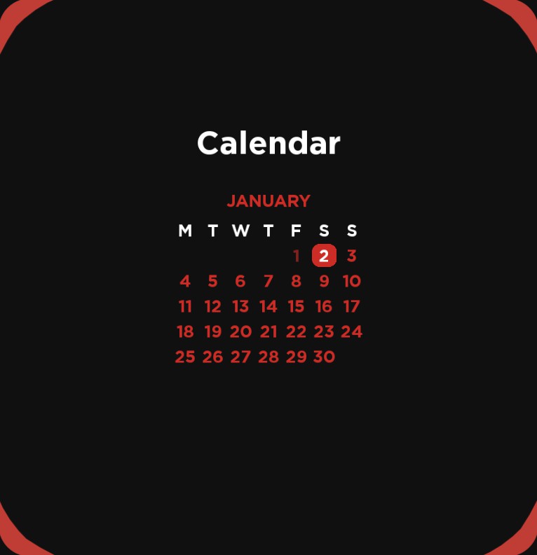Calendar - Red 