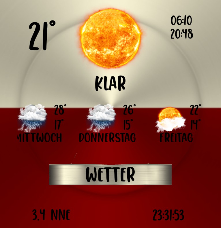 Widget Wetter Schriftanimationen 