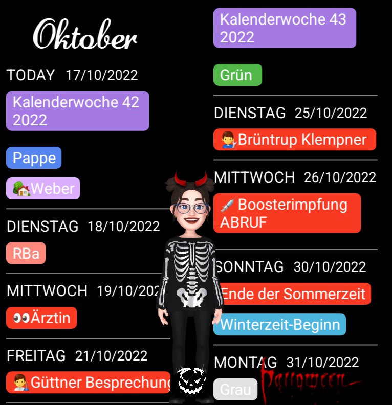  Termine Ich  Halloween Dim 