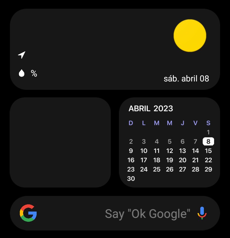 Search Bar Google + Weather - Dark Copy