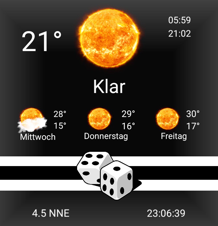 Widget Wetter Wuerfel Cube