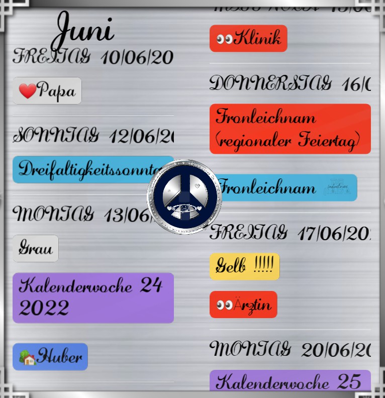  Termine Diamond Peace dunkelblau 