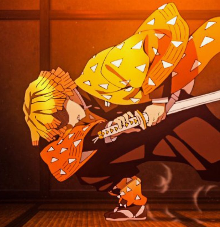 Zennie sword scene from Demon slayer