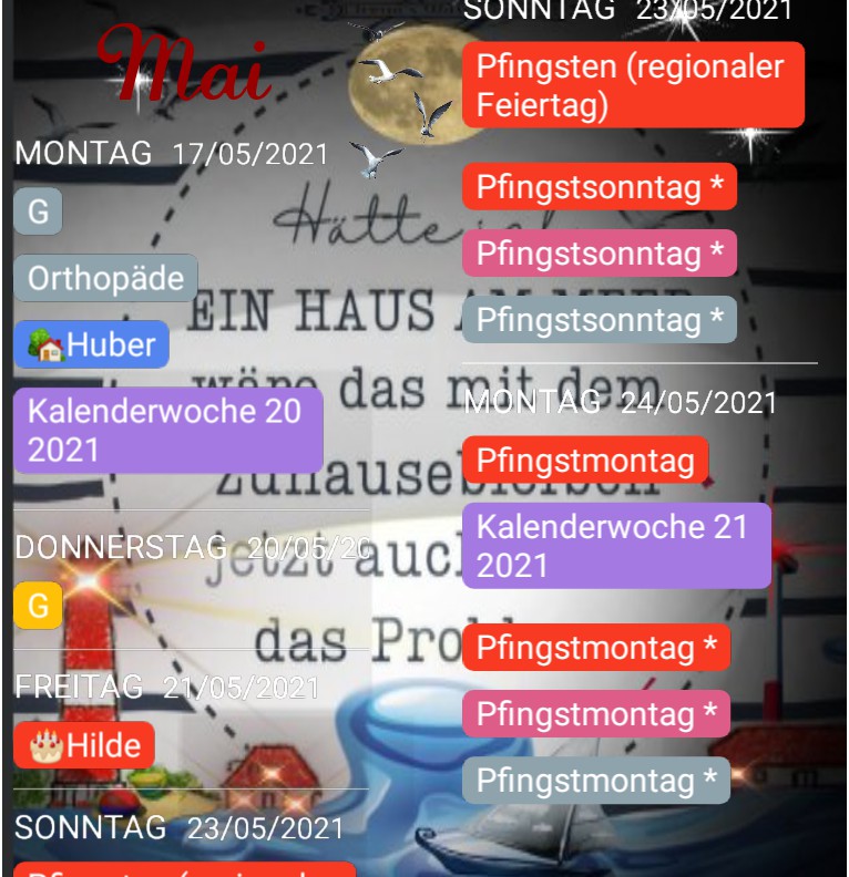 Termine Kuestenkind  4 Nacht