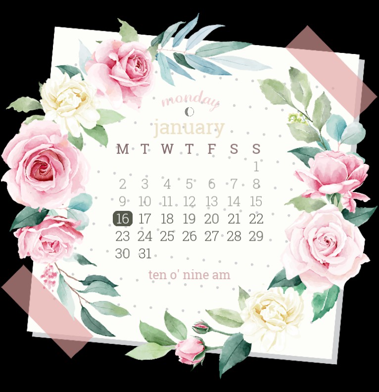 floral wreath calendar