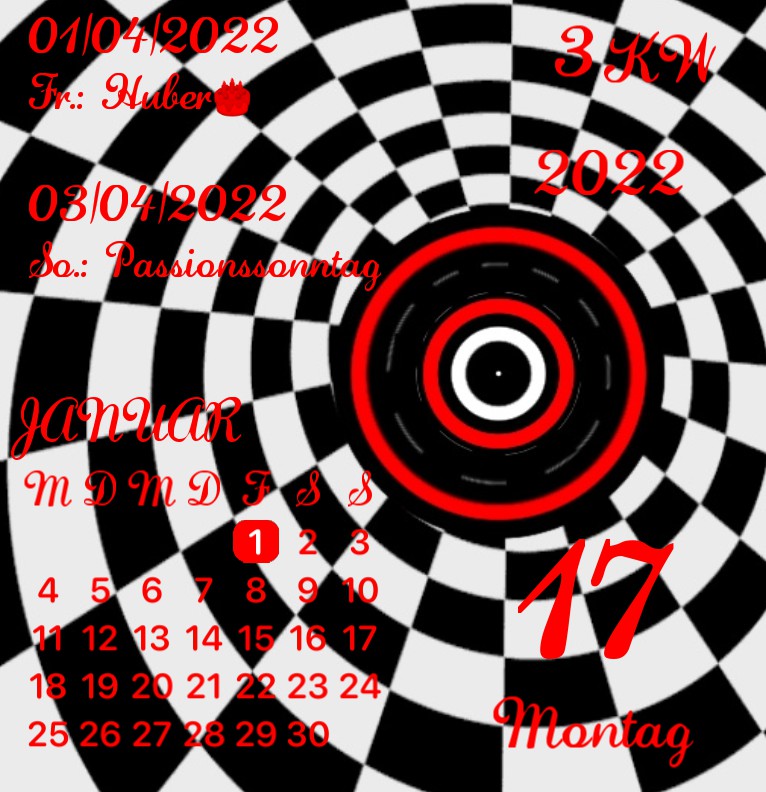 Kalender The Black White Red 
