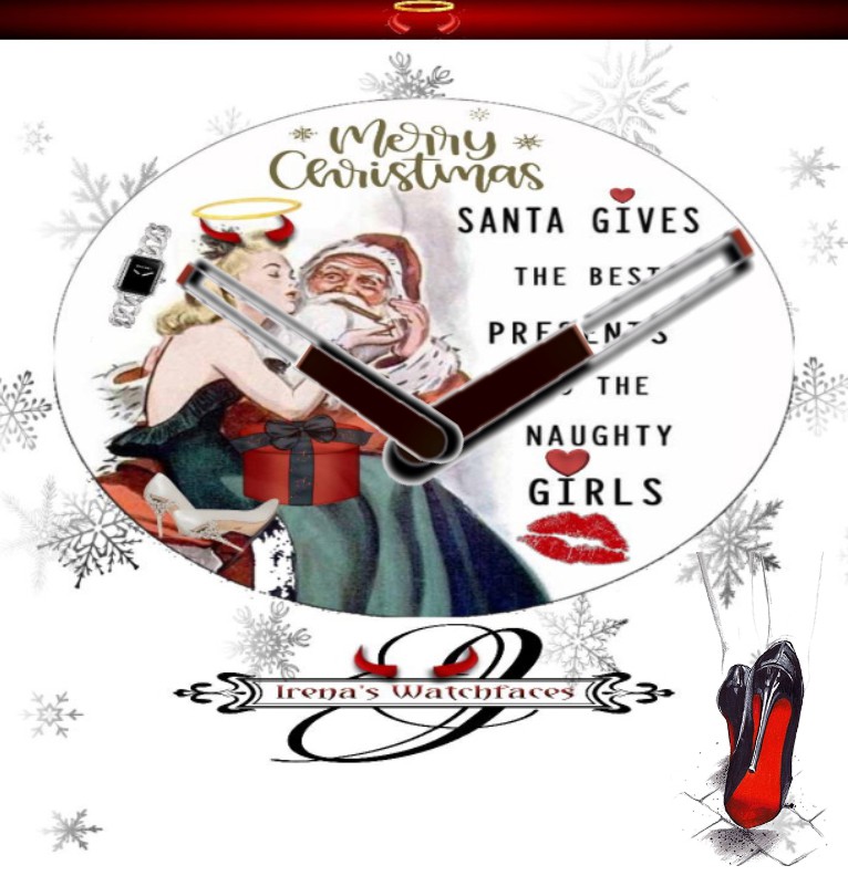 Clock Noughty Girls Christmas 