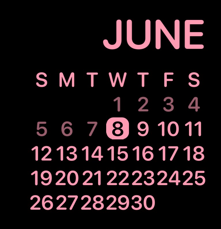 Black and pink calendar