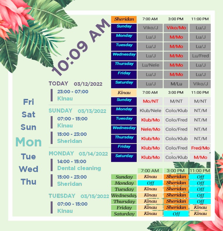 Schedule