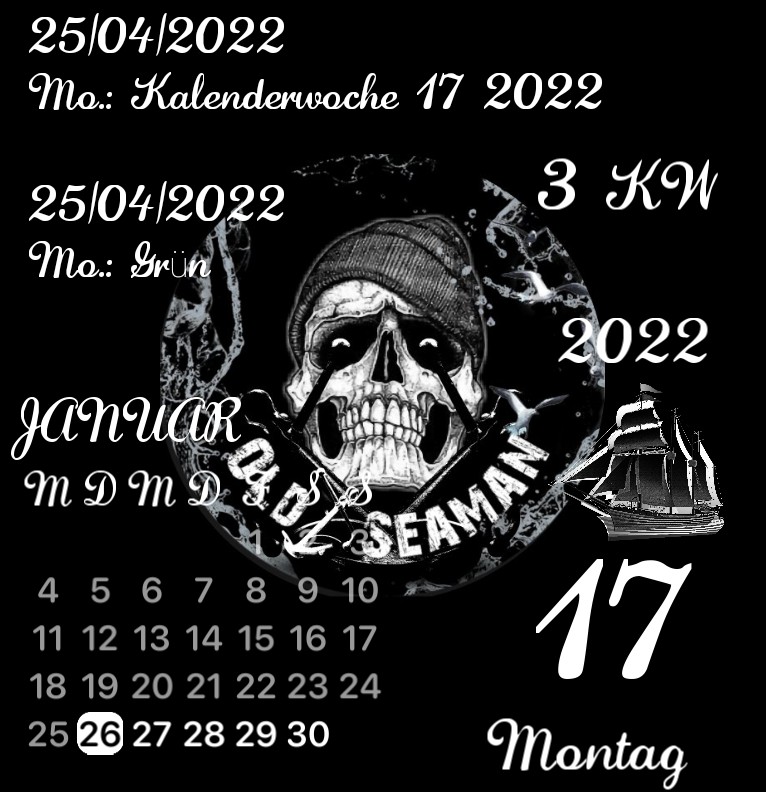 Kalender gross Old Seaman Skull  Copy