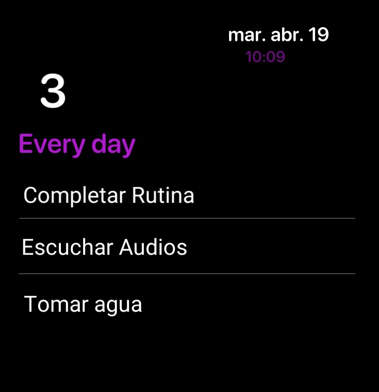 Recordatorio de 3 