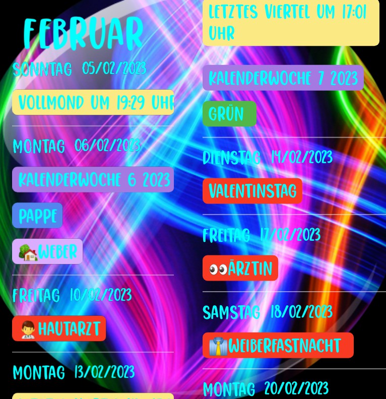 Termine Neon Ball 