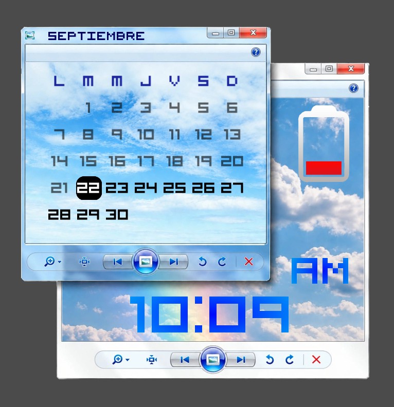 frutiger aero clock tab