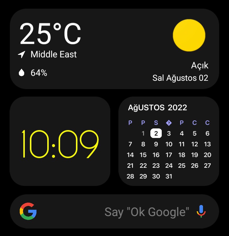 Cnt_Search Bar Google + Weather - Dark