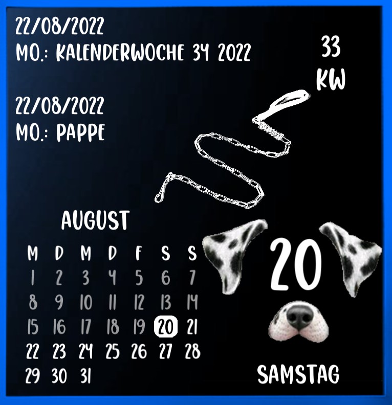 Kalender Dark blue Love DOG 