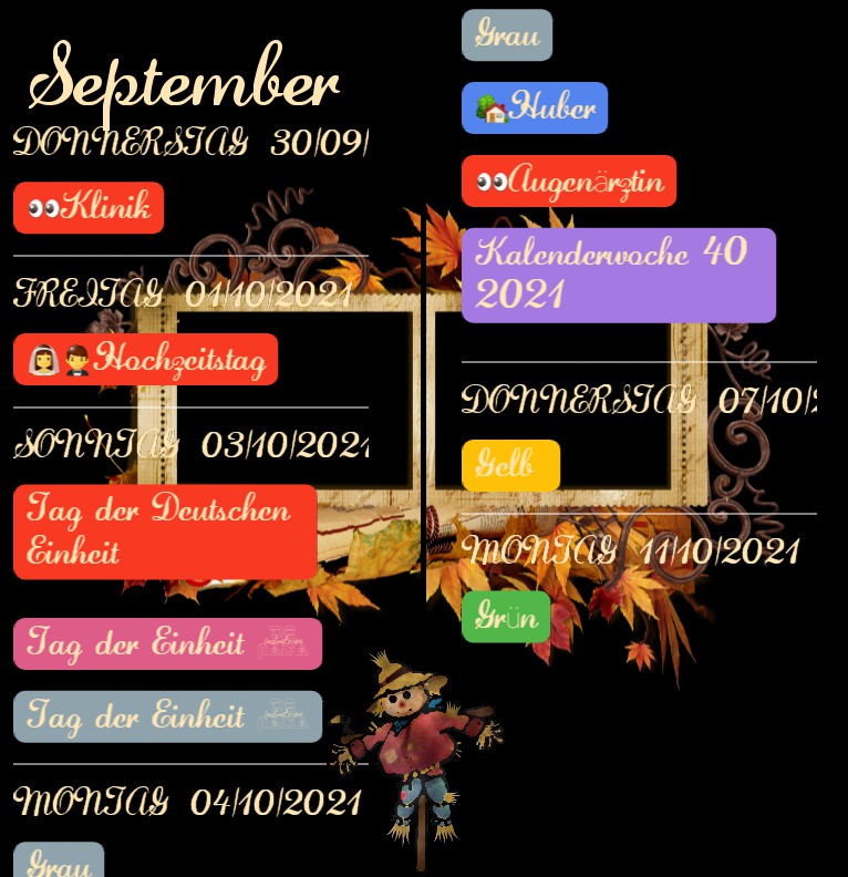  Termine  Autumn Big 