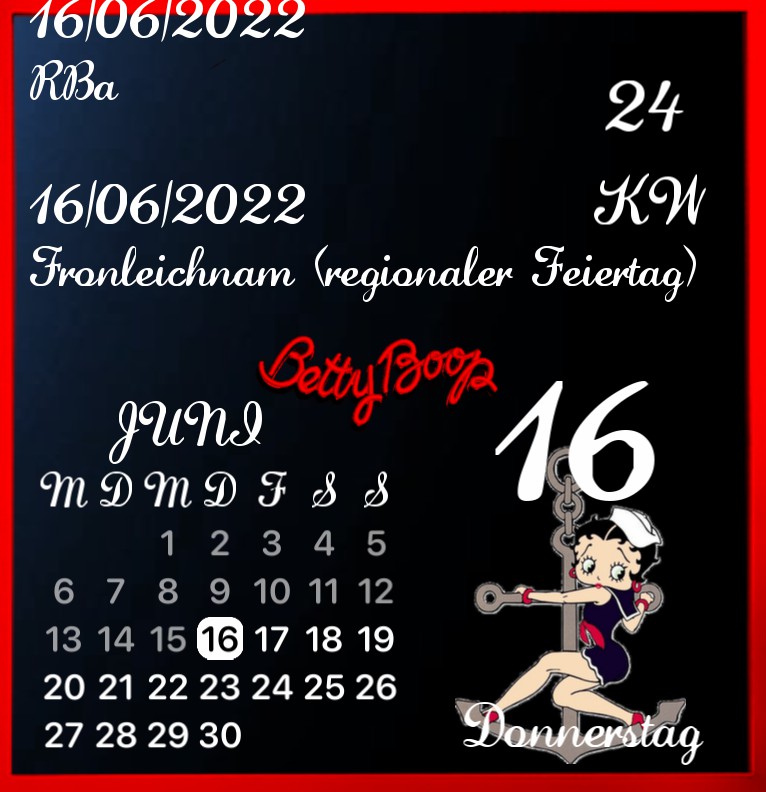 Kalender Betty boop Seemannsbraut 