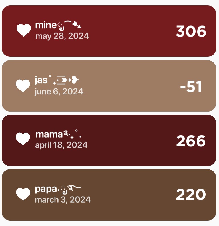 the day before widget  red + brown 
