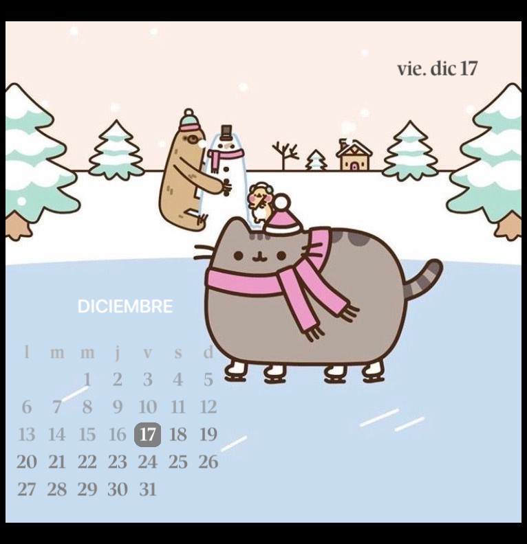 calendar and day of pusheen ice skating Copy