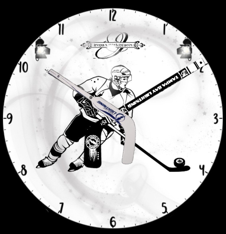 Clock Eishockey BlackWhite 