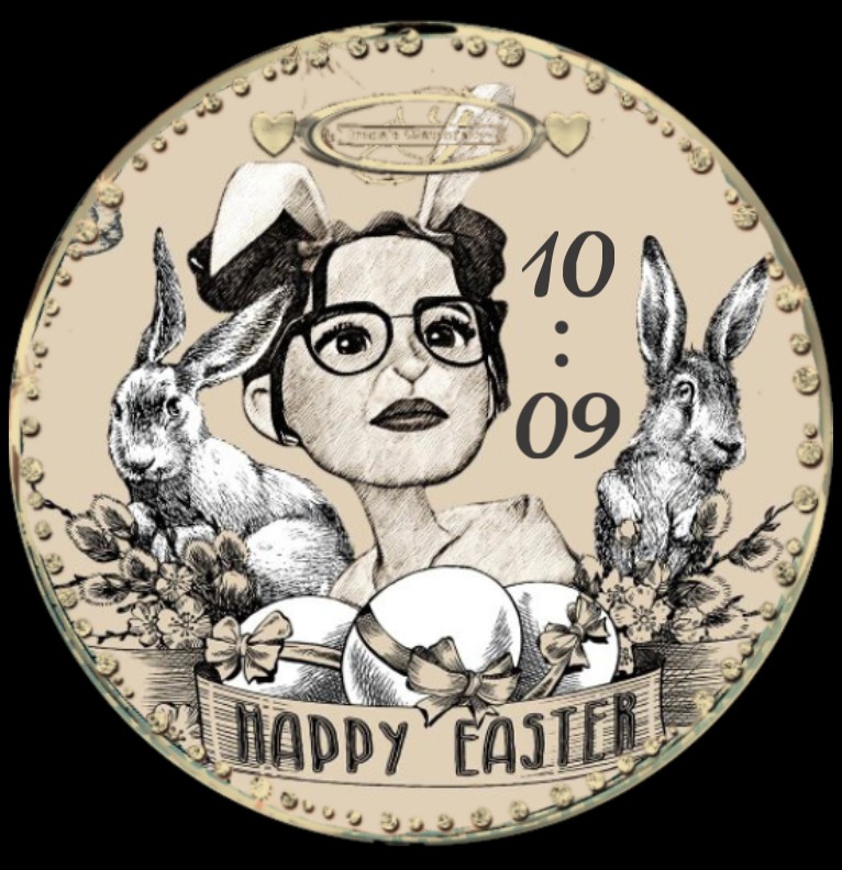 Clock Happy Easter Natur 