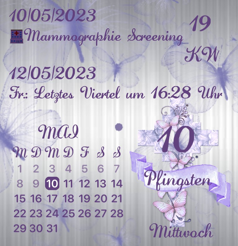 Kalender Pfingsten lila 