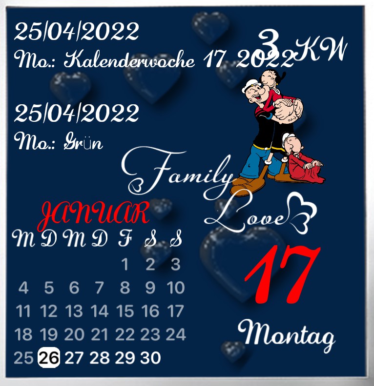 Kalender Popeye Familie 