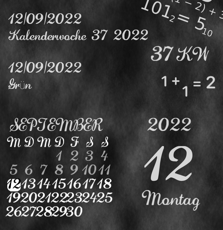 Kalender Kreidetafel  