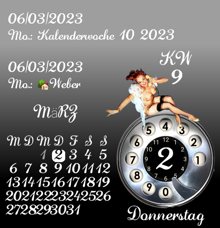 Kalender Old Phone Pin Up 