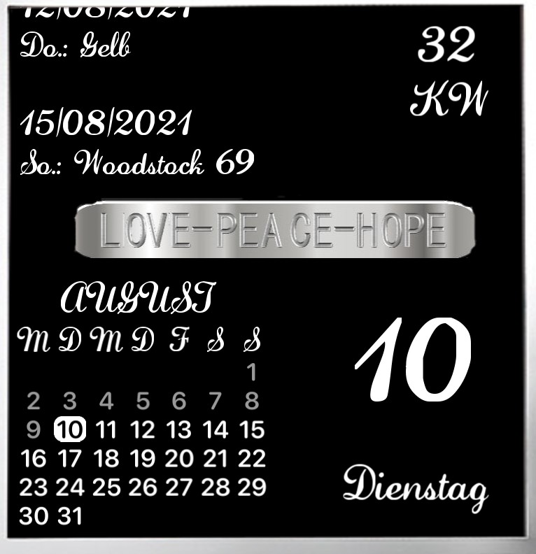 Kalender Love Peace Hope U