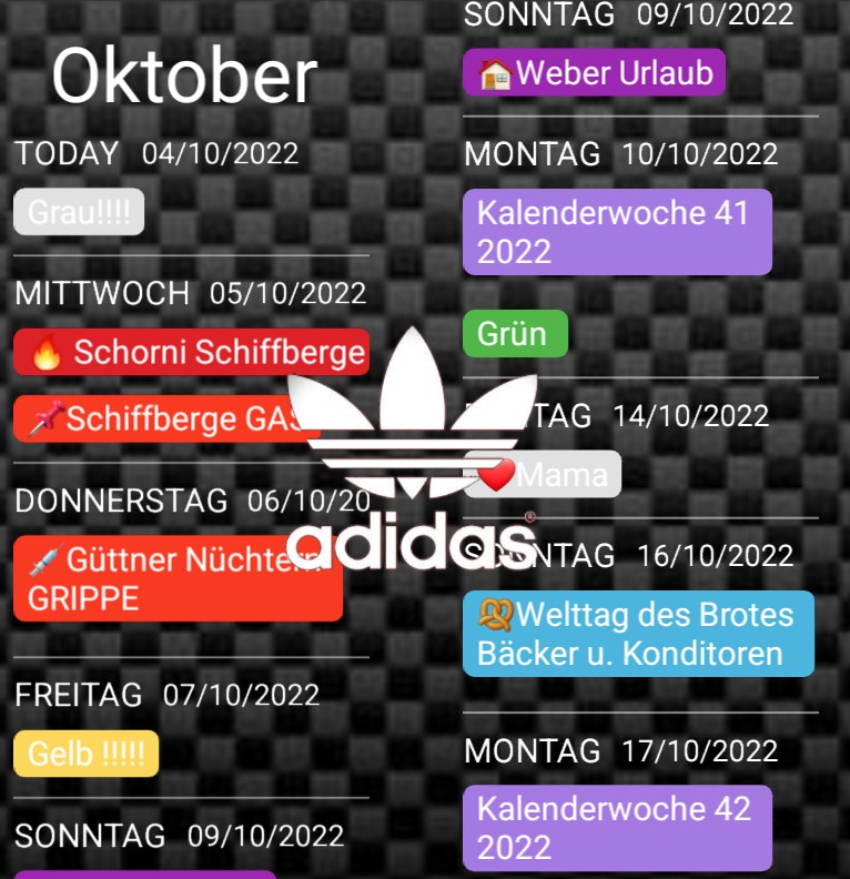 Agenda Adidas BlackWhite 