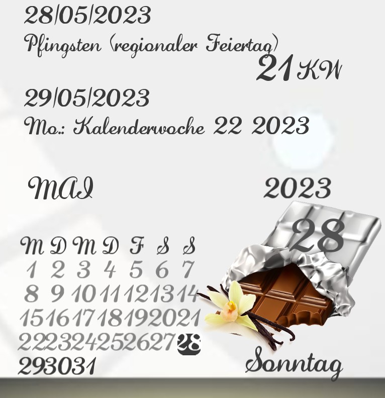 Kalender  Vanilleschokolade 
