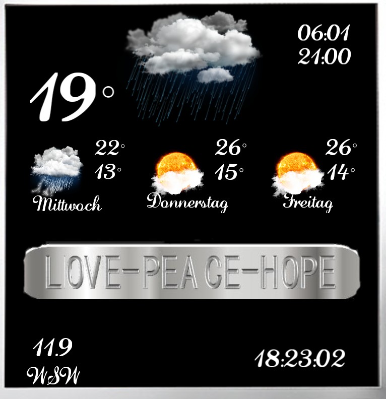 Widget Wetter Love Peace Hope U
