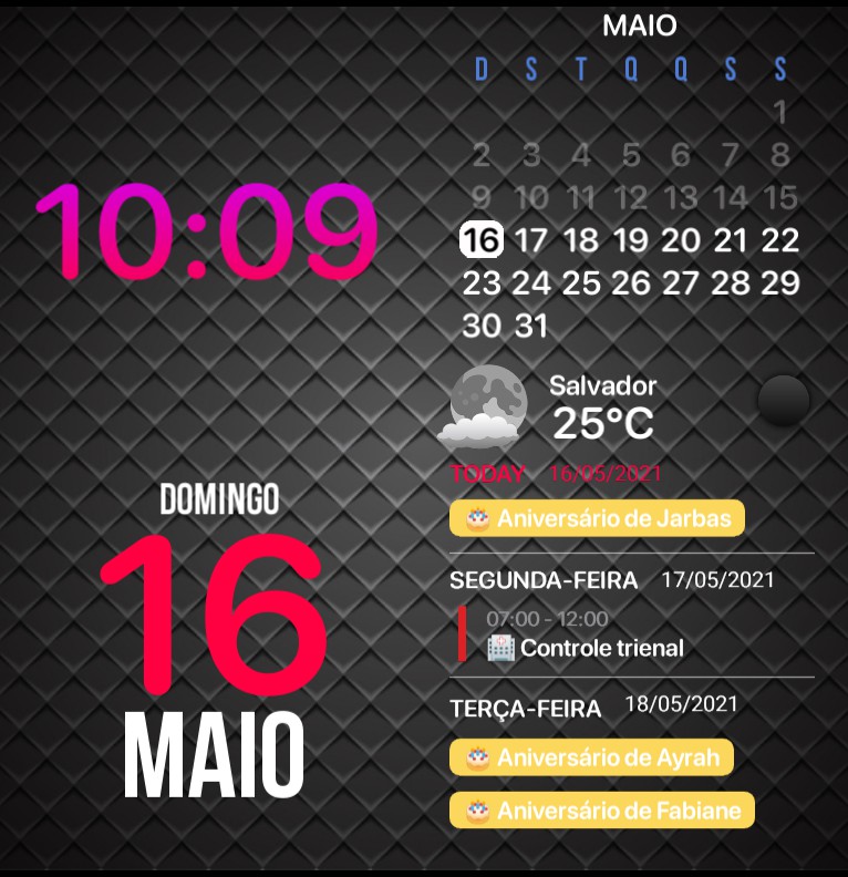 Widget Relgio/calendrio