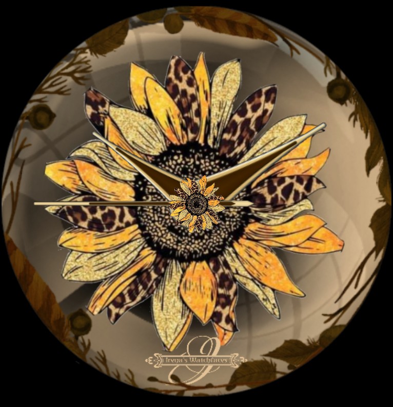 Clock  Autumn Sunflower hell