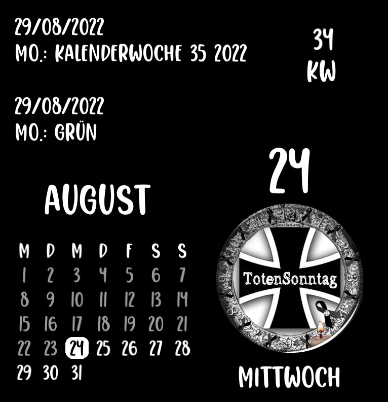Kalender Totensonntag 