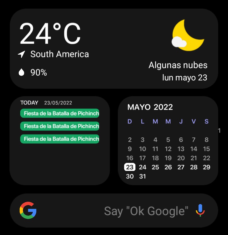 Search Bar Google + Weather - Dark Copy