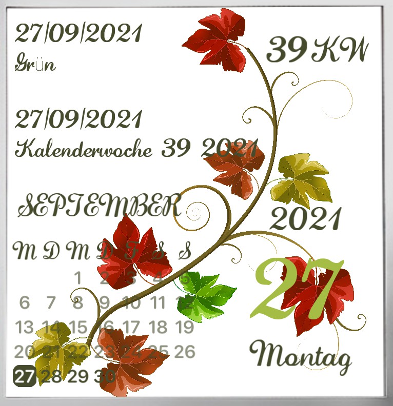 Kalender Schriftzug 