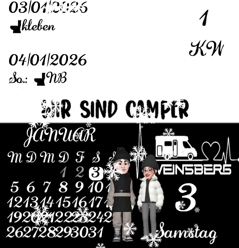 Kalender Wir sind Camper Winter BlackWhite  Copy