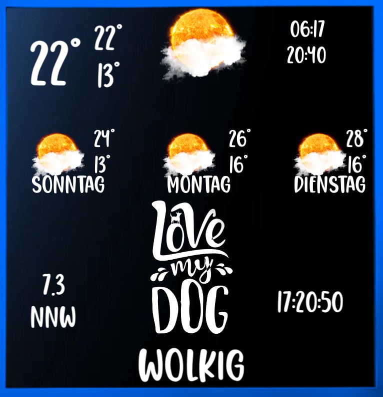 Wetter Dark blue Love DOG  Copy
