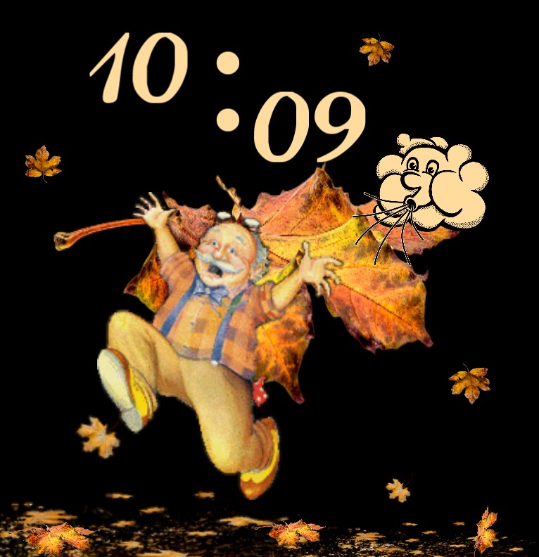 Clock  Herbst Rueckenwind 