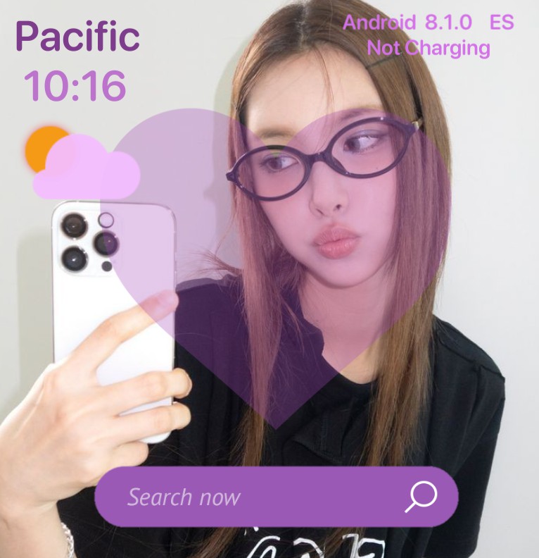 yunah illit purple large widget Big morado search bar Google go 