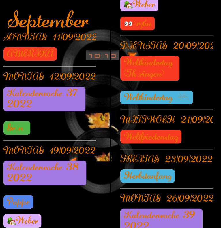  Termine  Autumn Design 