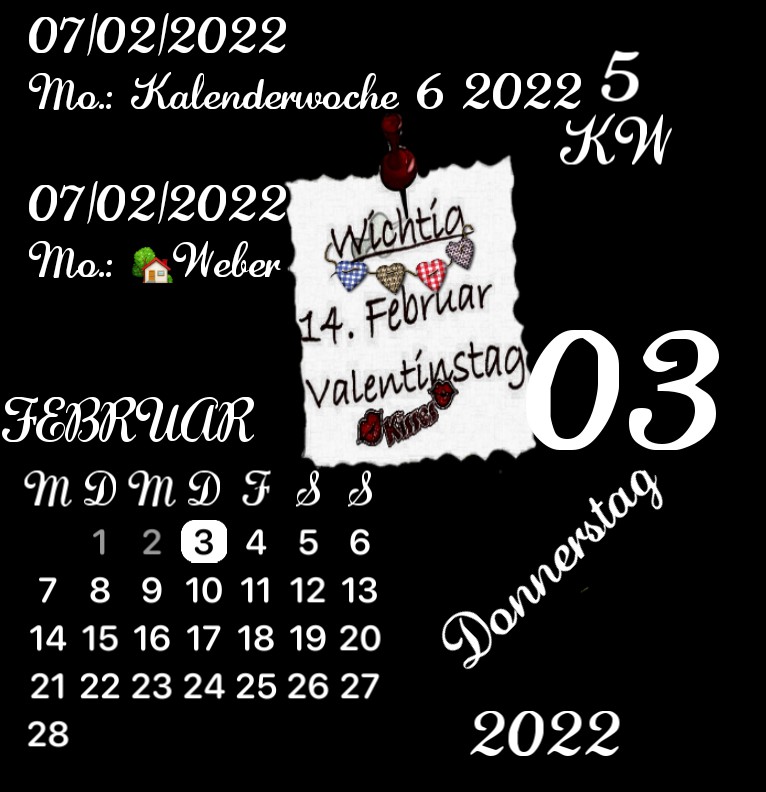 Kalender Valentinstag 