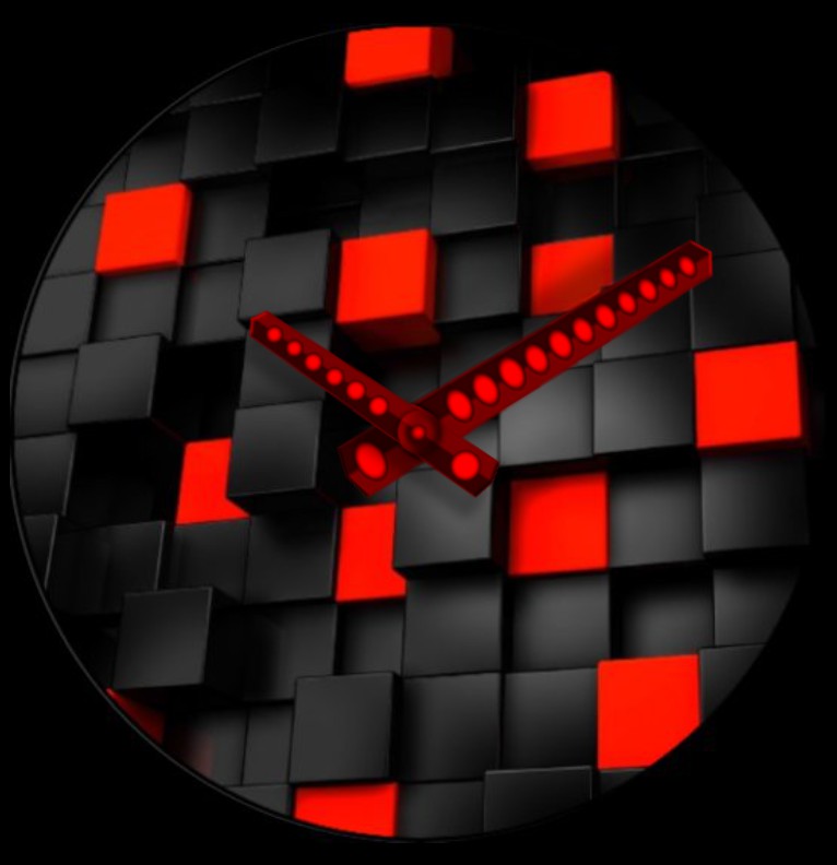 Clock Red Black