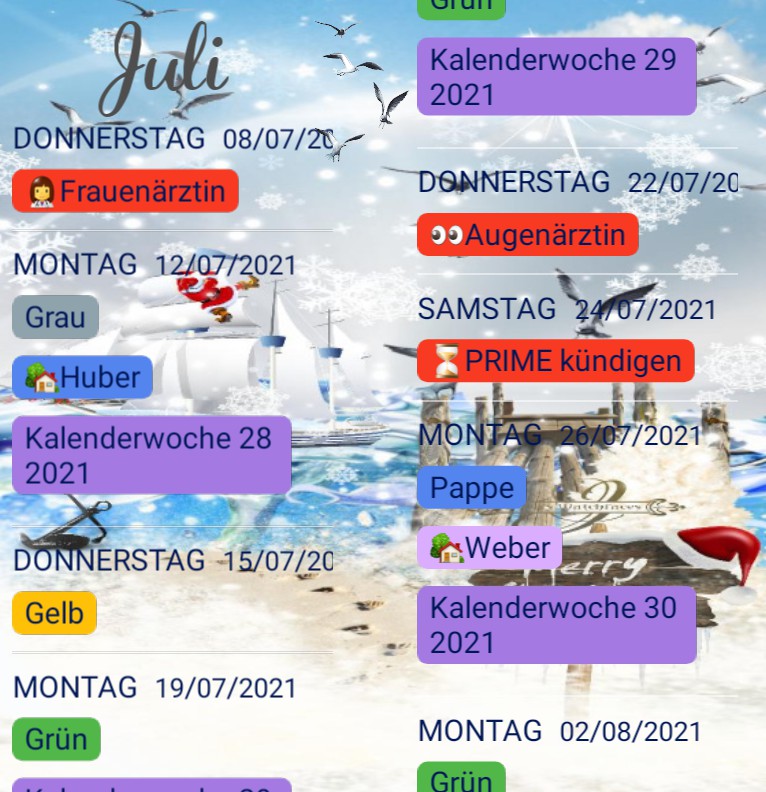 Termine Kuestenkind  20 Weihnachten Tag